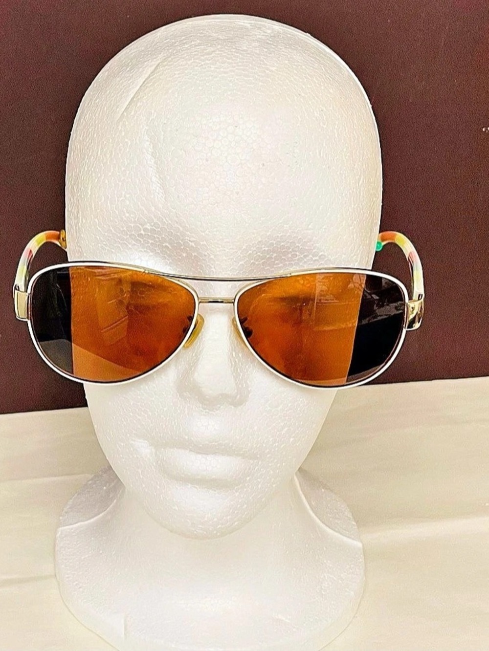 Coach HC7003 Kristina Gold & White Aviator Sunglasses / Frames Only